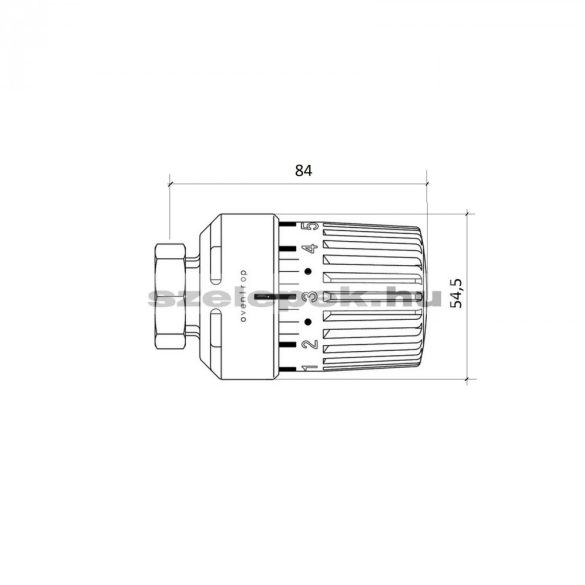 OVENTROP "Uni L" termofej,  1999 év végéig vásárolt/beépített Oventrop radiátorszelepekhez, M30x1,0 [mm], fehér (1011401)