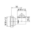 OVENTROP sarokadapter, fehér, M30x1,5 mm (1011450)