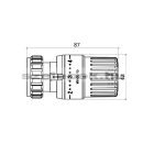 OVENTROP "vindo TD" termofej, Danfoss "klapp" típusú körmös szorítókötéssel, fehér kivitelben (1013076)