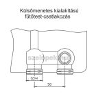 OVENTROP Áramlásfordító szerelvény-blokk, szelepes fűtőtestek bekötéséhez, egyenes kivitelben (1016362)