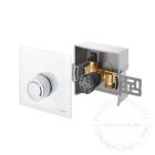 OVENTROP "Unibox-RTL" termosztatikus szabályozó padlófűtéshez, PN10, fehér, edzett üveg takarólemezzel (1022750) 