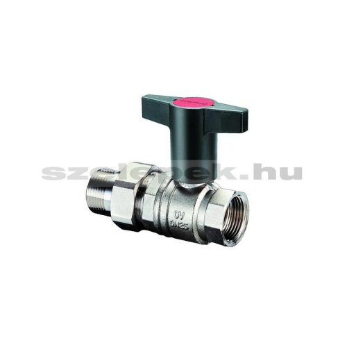   OVENTROP  DN20 "Optibal" golyóscsap, PN16, hosszabbított kivitelű műanyag fogantyúval, kónuszos menetes toldattal és hollandival szerelt külső- / belsőmenetes (KBH) kivitelben (1075706)