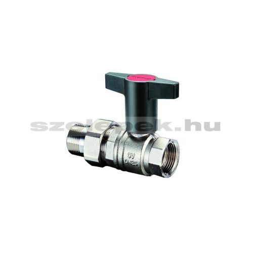   OVENTROP  DN25 "Optibal" golyóscsap, PN16, hosszabbított kivitelű műanyag fogantyúval, kónuszos menetes toldattal és hollandival szerelt külső- / belsőmenetes (KBH) kivitelben (1075708)