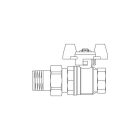 OVENTROP DN15 "Optibal" golyóscsap,  szárnyas fém fogantyúval, PN16,  kvs=22,0; (KBH) kivitelben (1075804)