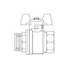 OVENTROP DN32 "Optibal" golyóscsap, szárnyas fém fogantyúval, PN16, kvs=99,0; külső-/belsőmenetes (KB) kivitelben (1076310)