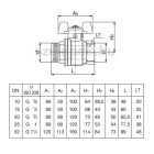 OVENTROP DN32 "Optibal" golyóscsap, szárnyas fém fogantyúval, PN16, kvs=99,0; külső-/belsőmenetes (KB) kivitelben (1076310)