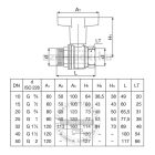 OVENTROP DN50  "Optibal" golyóscsap, PN16, hosszabbított kivitelű műanyag fogantyúval, külső- /belsőmenetes (KB) kivitelben (1077316)