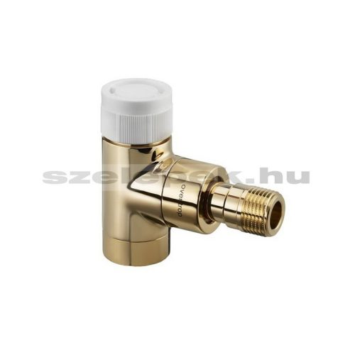  OVENTROP DN15 (1/2") aranyozott, sarok, "E" típusú, exkluzív fűtőtestszelep, PN10, M30 x 1,5 mm (1163072)