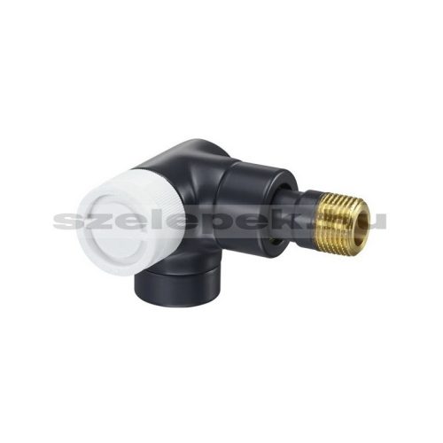   OVENTROP DN15 (1/2") antracit, térsarok balos, "E" típusú, exkluzív fűtőtestszelep, PN10, M30x1,5mm (1163432)