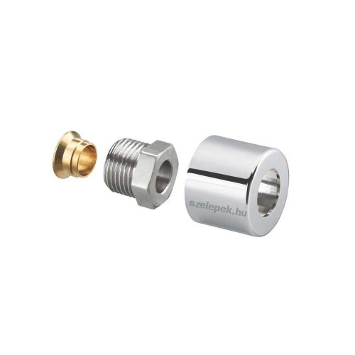   OVENTROP Takaróburkolattal szállított bekötő csavarzat-készlet, 1 szerelvényhez, krómozott kivitelben, 15 mm-es bekötőcsövekhez (1169093)