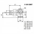 OVENTROP DN15 (1/2") "A" tipusjelű termosztatikus fűtőtestszelep, PN10,  térsarok, jobbos, KM, M30x1,5 mm (1181397)