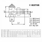 OVENTROP DN20 (3/4") "AV 9" tipusjelű előbeállítható termosztatikus radiátorszelep, PN10, sarok, BM, M30x1,5 mm (1183706)