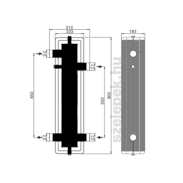 OVENTROP DN32 hidraulikus váltó, acélból, hőszigeteléssel, tartószerkezettel (1351591)