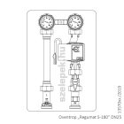 OVENTROP DN25 "Regumat S-180" fűtővíz keringető modul, PN10, kvs=7, szivattyú nélkül szállítva (1357070)