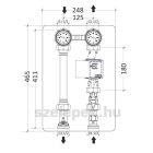 OVENTROP DN25 "Regumat S-180" fűtővíz keringető modul, PN10, kvs=7, szivattyú nélkül szállítva (1357070)