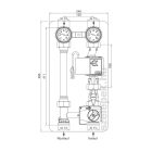 OVENTROP DN25 "Regumat M3-180" fűtővíz keringető modul, PN10, háromjáratú keverőszeleppel, szivattyú nélkül szállítva (1357270)