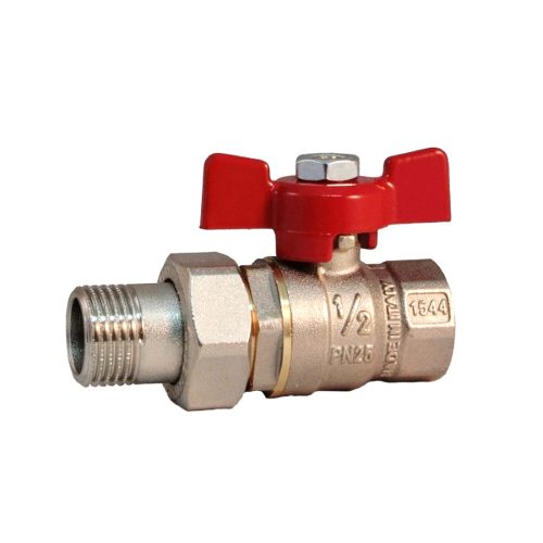  BIANCHI DN15 (1/2") golyóscsap, P25, 0 ... +110 [°C], piros alumínium szárnyas fogantyúval, KBH kvitelben (422B00040F)