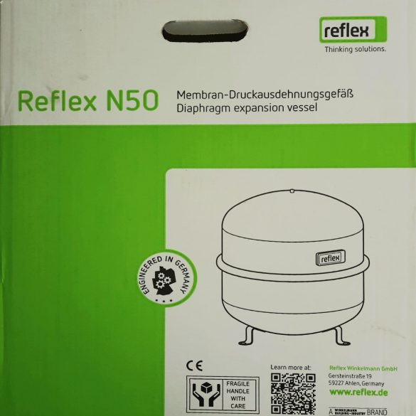 REFLEX "N 12" típusjelű membrános tágulási tartály, 12 literes, P 4,0 bar, szürke színben (8203301)