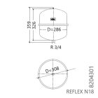REFLEX "N 18" típusjelű membrános tágulási tartály, 18 literes, P 4,0 bar, szürke színben (8204301)