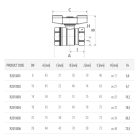 GIACOMINI  DN15 (1/2") golyóscsap, PN25, kvs=10,2; szárnyas fém fogantyúval, BB kivitel (R251X003)