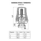 SIEMENS  termofej, normál kivitel, matt fehér színben,  M30x1,5 mm-es menetes csatlakozással (RTN51)